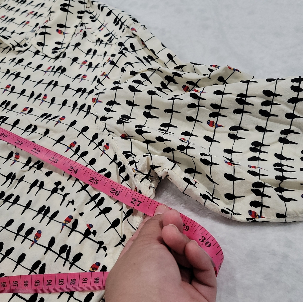 Jane and Delancey Tunic Top Shirt Blouse Size 2X Bird on a Wire Roll Tab Sleeve - Picture 9 of 16